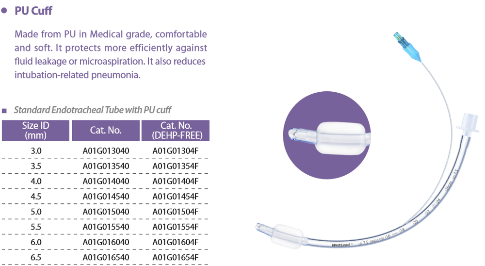 High Quality Medical Endobronchial Tube ET tube PVC Material