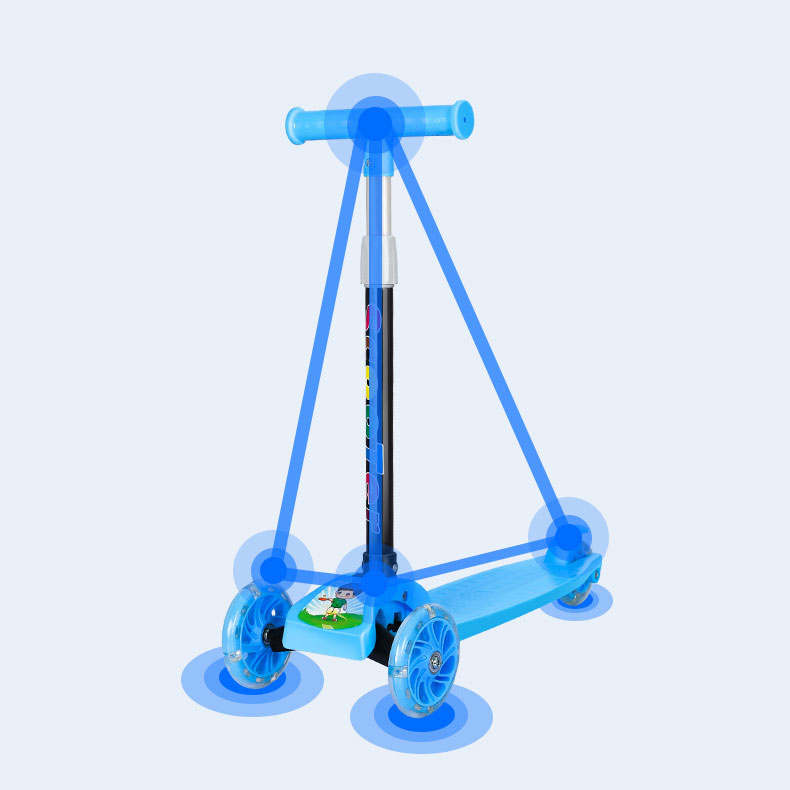 7-9Y Kids Scooter with Adjustable Height and Graffiti Bodywork in Tricycle Style
