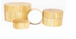 Environmental Cosmetic Cream Containers Frosted Glass With Bamboo Wooden Lid