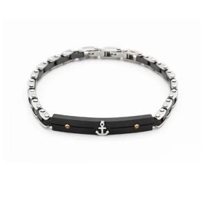 China Mens Black Hip Hop Stainless Steel Bracelet For Men With High End And Special Design wholesale