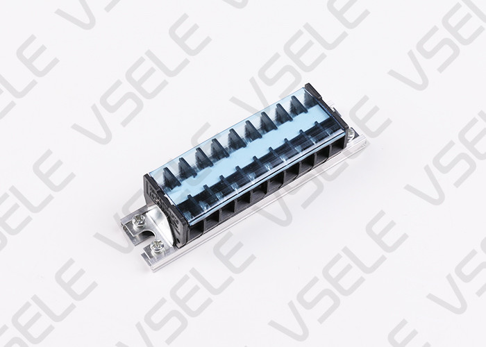 TD Screw Electrical Terminal Block / Rail Mount Terminal Block 10 Position Barrier