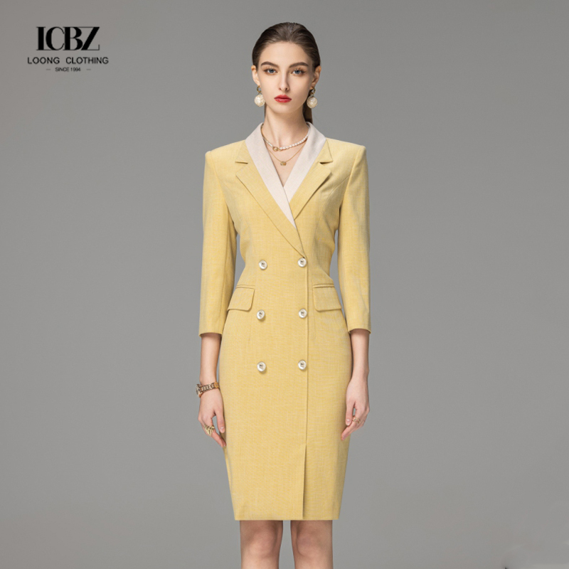 Women's Two Piece Set Office Formal Skirt Suit in Colors and Polyester Fiber Fabric