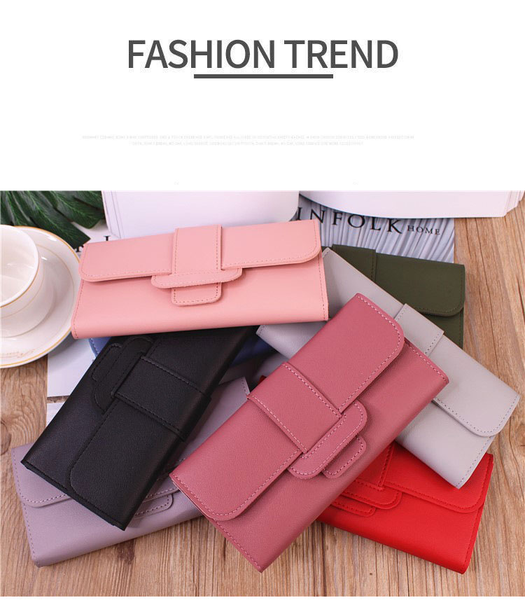 Open Closure Type Women's Leather Wallets And Purses Small Size Candy Color Wallet