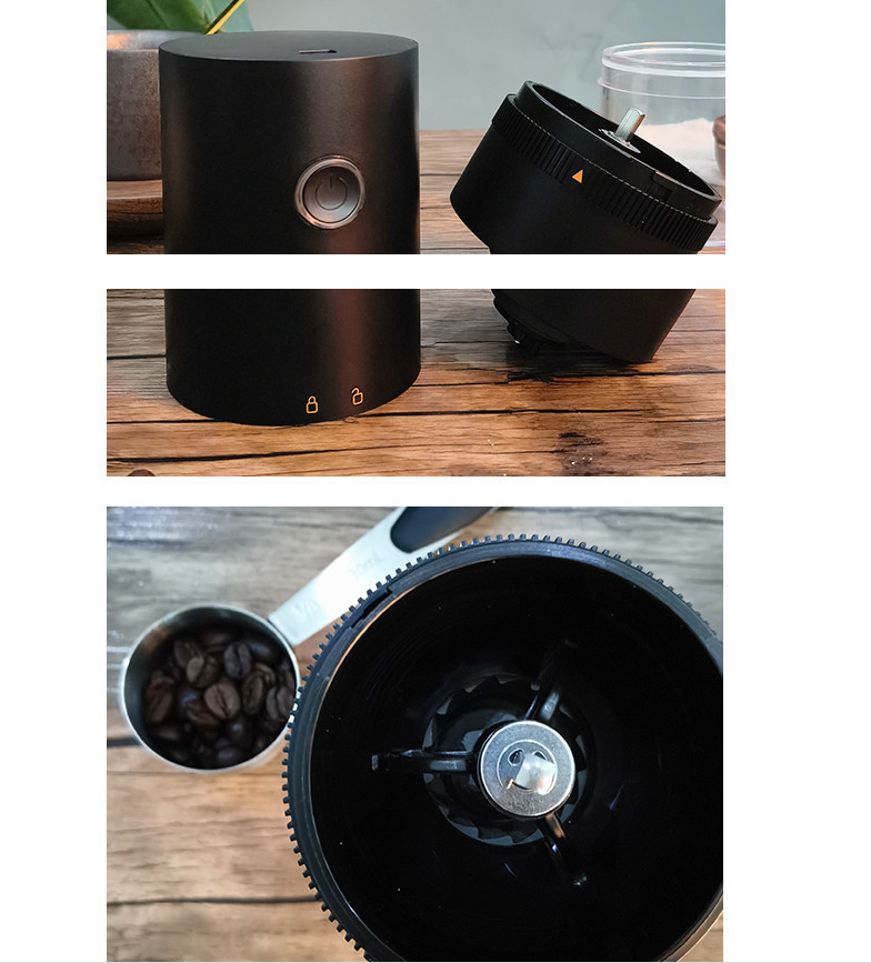 Electric Coffee Bean Grinder Machine with Cleaning Cycle and USB Rechargeable Portable