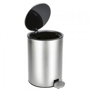 China Household Indoor Trash Can Stainless Steel Pedal Dust Bin Trash Can With Plastic Inner Bucket on sale