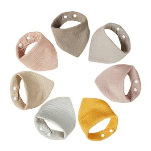China Factory Wholesale Baby Bibs For Feeding Muslin Cotton Stuff Crepe Cotton Bibs Bavoir wholesale