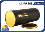 Gold Stamping Logo Black Paper Packaging Tube With Metal Plug Personalised