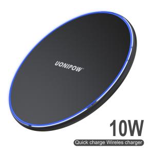 China Aluminium Alloy Mobile Phone Power Charger 10W Fast Wireless Charge Support wholesale