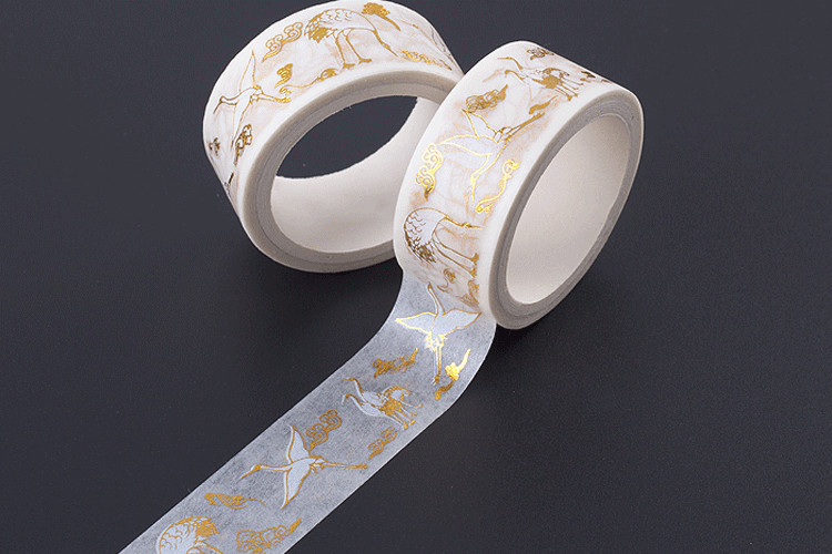 Custom Writable Cute Washi Paper Tape Printed Silver Or Gold Foil Washi Tape