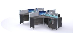 China modern El level MFC office furniture--4 seats workstation desk 2020 hot sale wholesale