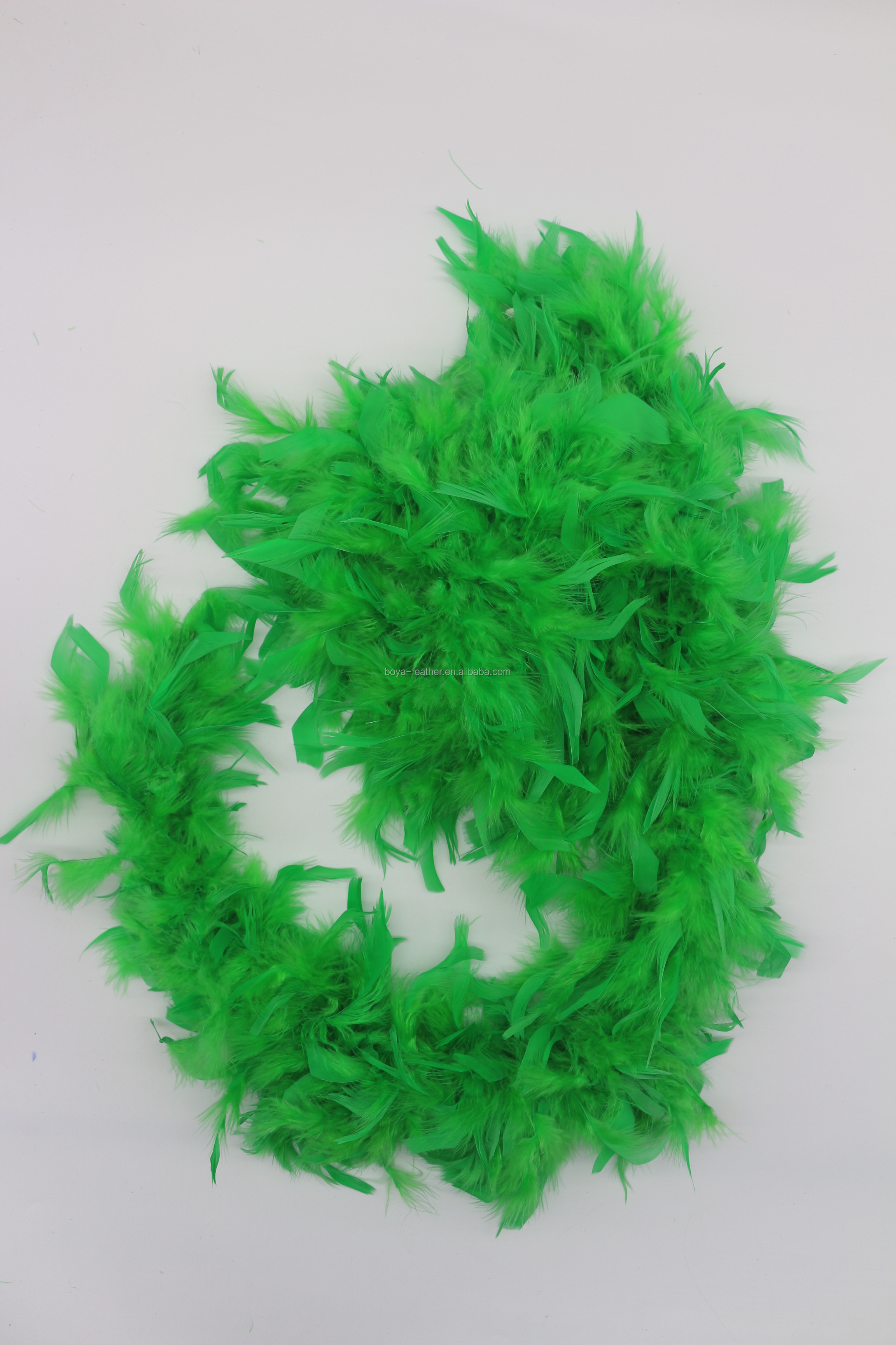 Marabou And Turkey Chandelle Feather Boa , Green Feather Scarf Festival Decoration