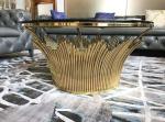 Home Furniture Round Center Rose Gold Marble Coffee Tables Luxury For Living