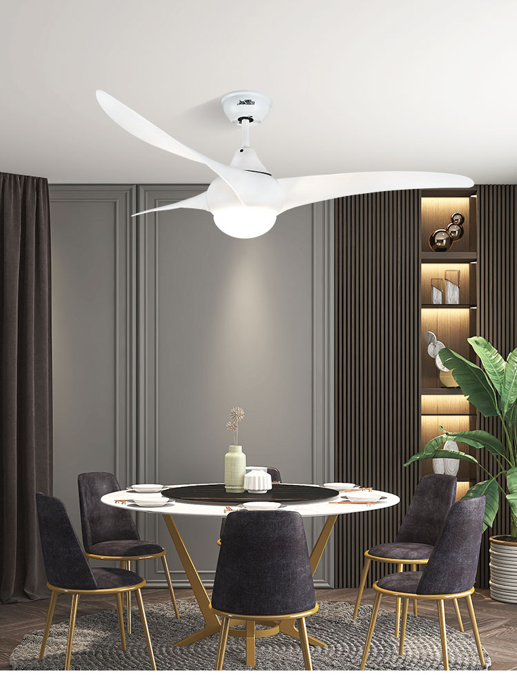 Modern Design Style Energy-Saving Remote Control LED Ceiling Fan with Metal Lamp Body