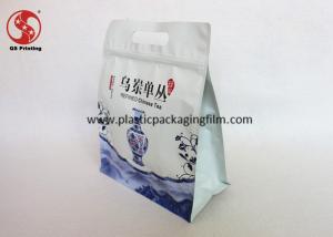 China Flat Bottom Flexible Packaging Pouches for Coffee / Green Tea Eight Sides Sealed wholesale