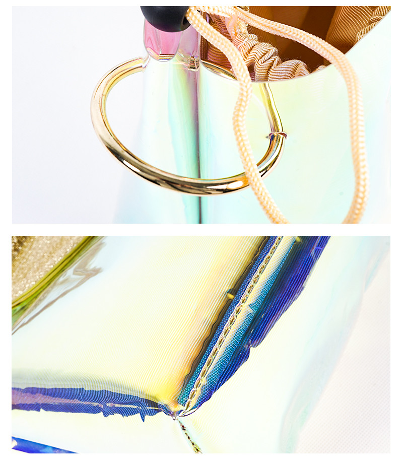 Large Capacity Holographic PVC Tote Handbags For Women