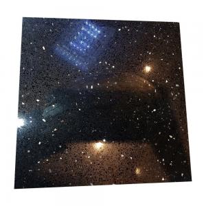 China Black Galaxy Artificial Quartz Stone Slabs , Black Galaxy Quartz Countertop wholesale