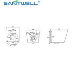 European Standard Ceramic Rimless wall-hung toilet P-trap180mm