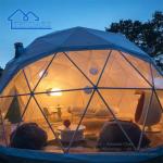 Luxury Tent With Bathroom Clear Glass Geodesic Dome Tent Suitable For Camping