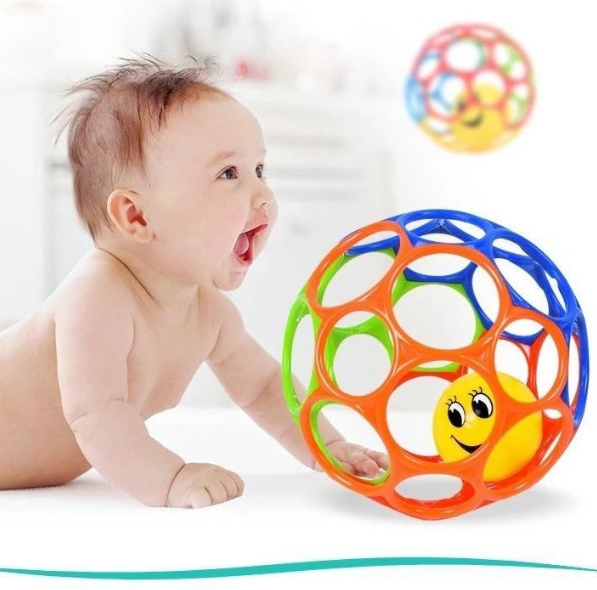 Other Educational Toys Silicone Hand Ball Baby Teether Rattle Toy for 6-12 Months