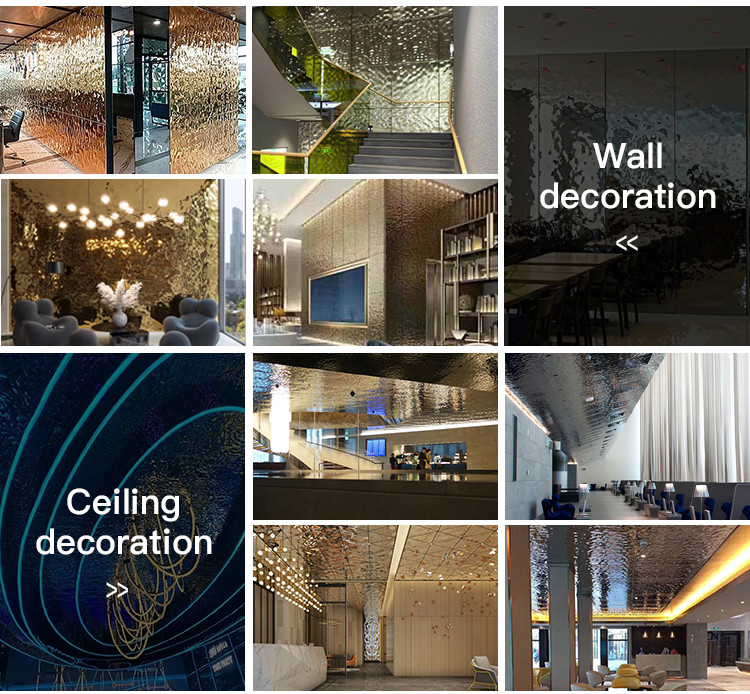 Water Ripple Hammered Color Decorative Stainless Steel Sheet Stainless Steel 304 Wall Panels