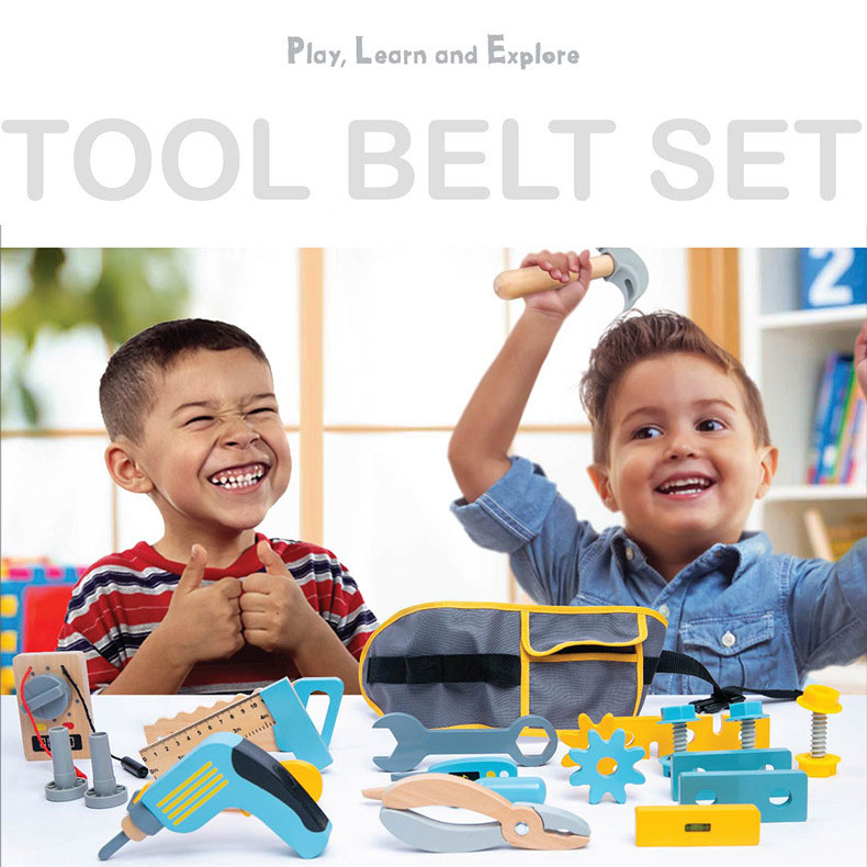 Wooden Toy Children Role Playing Engineer Set for Unisex Repairer Simulation Home Set