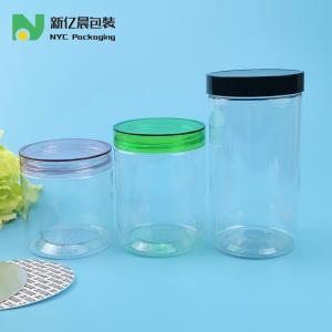 China 50ml 1500ml Clear Plastic Cookie Jar With Aluminum Caps wholesale