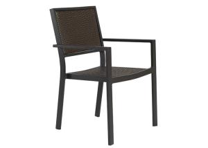 China Black Outdoor Dining Chair With Aluminum And PE Rattan For Garden Furniture wholesale