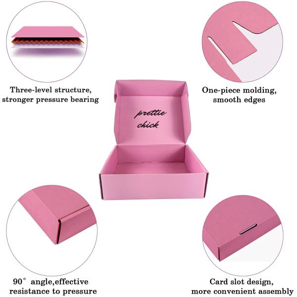 Custom Cardboard Pink Corrugated Shipping Boxes , Pink Corrugated Mailer Boxes For Cosmetic Packaging