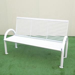 China White Street Furnitures L1500xW620xH900mm Outside Metal Bench wholesale