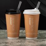 ODM 600ml Paper Boba tea Cups Disposable Hot Beverage Cup