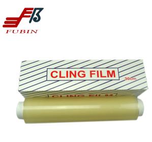 China 30cm 45cm Transparency Food Grade Pvc Cling Film Rolls wholesale