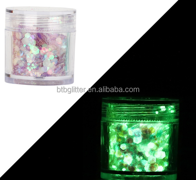 BILING BILING Polyester Unicorn horse glitter shape Eco-friendly Glitter Noctilucence Ultimate Glow in the Dark Glitter