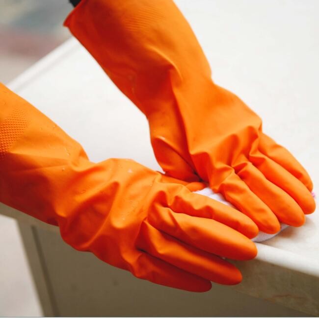 S Waterproof Anti Oil Unlined Rubber Gloves