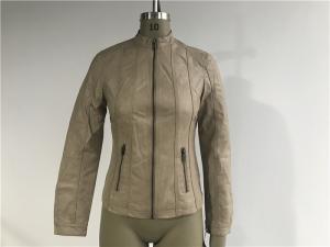 China Upstyled Pu Leather Jacket Mandarin Collar Bone With Triple Needle Topstitching Tw76737 wholesale
