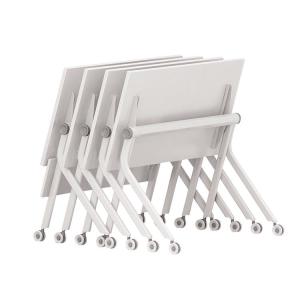 China Wood Steel Foldable Training Table Wood Folding Durability With Wheels wholesale