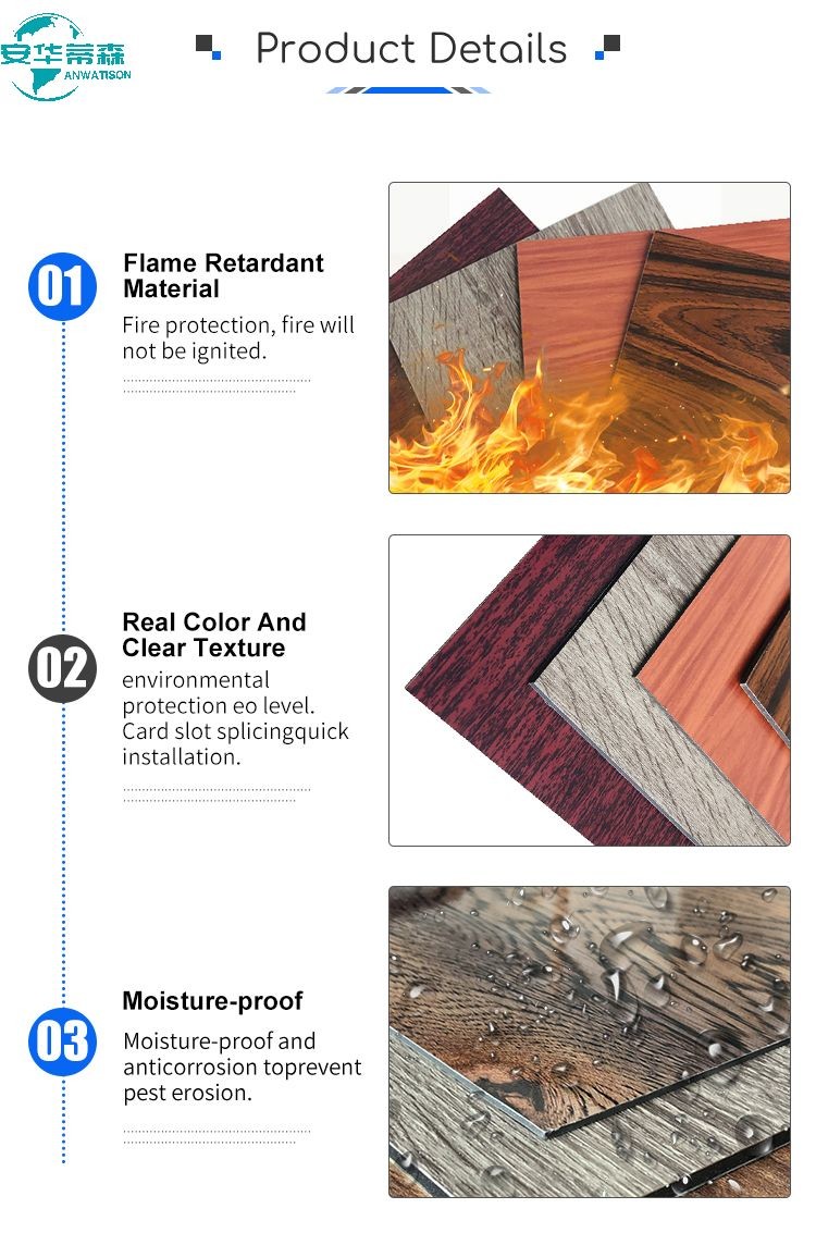 Wooden Grain Aluminium Composite Cladding Wall Cladding Aluminium Plastic Composite Panel 6mm