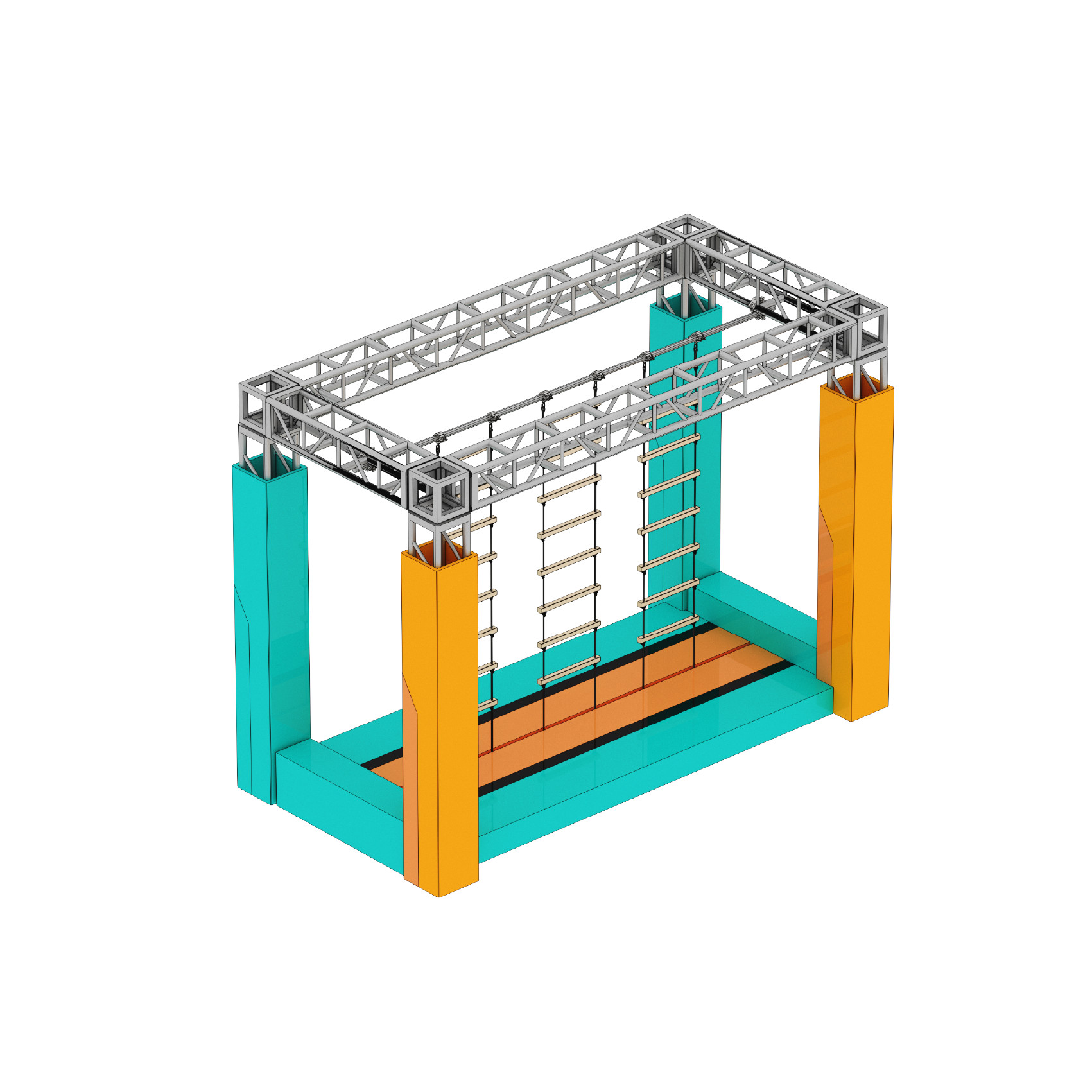 Multiple Color Playground Ninja Course , Obstacle Course Playground Equipment