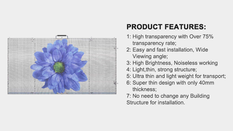 Outdoor Transparent Advertising LED Video Wall Panel With SDK Function