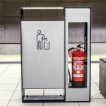 SGS Certificate 45L Outdoor Metal Trash Can With Ashtray