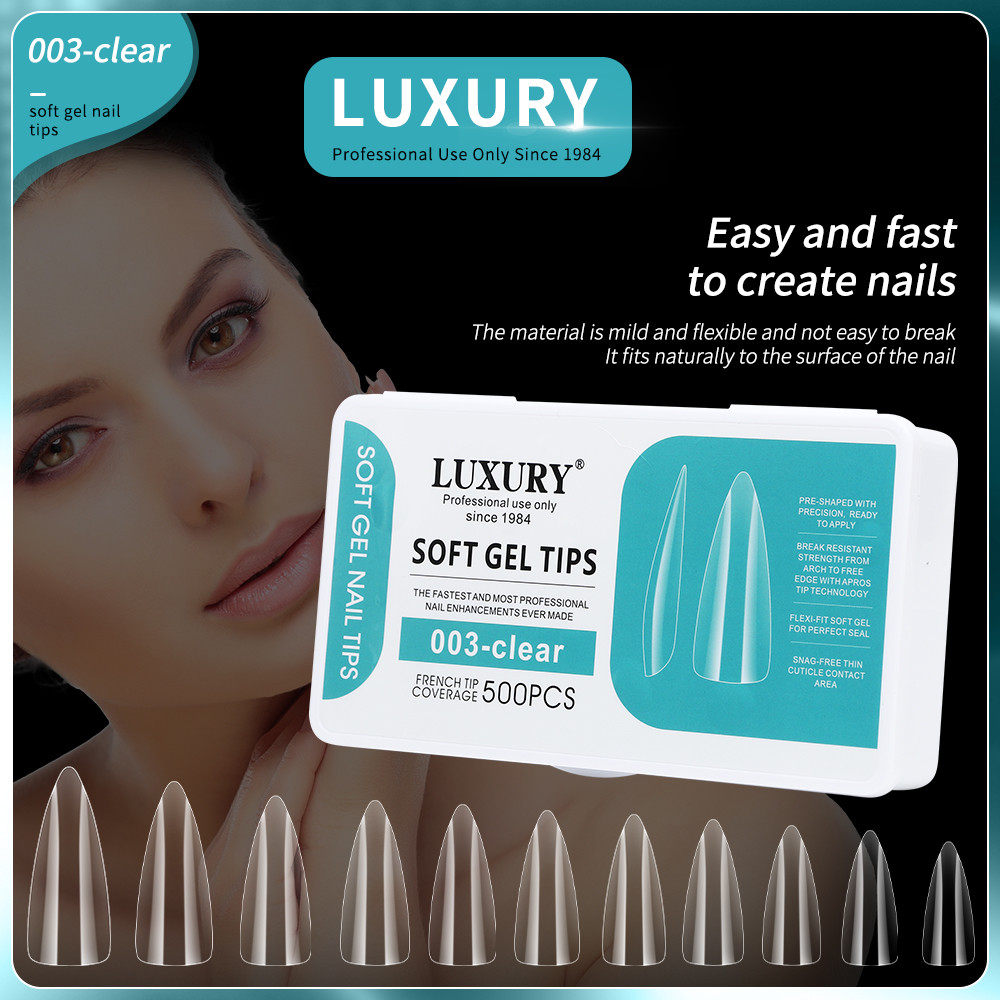 Medium Square Fake Nails French Style False Nails Natural Color Half Cover Fake Nails 11Sizes For Women