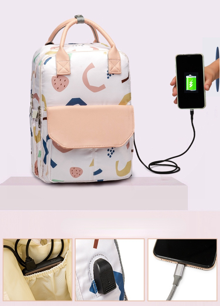 New Print Multi-function Baby Care Backpacks Waterproof Mommy Outdoor Travel Diaper Bags Large Capacity Mom Maternity Mochila