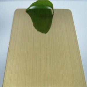 China 304 stainless steel gold color sheet NO.4 brushed finish decorative metal panel wholesale