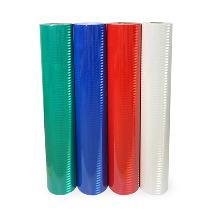 Red High Intensity Prismatic Reflective Sheeting Roll Printable Flexible OEM