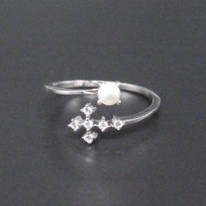 China Pure 925 White Sterling Silver Adjustable Rings With Freshwater Pearl wholesale