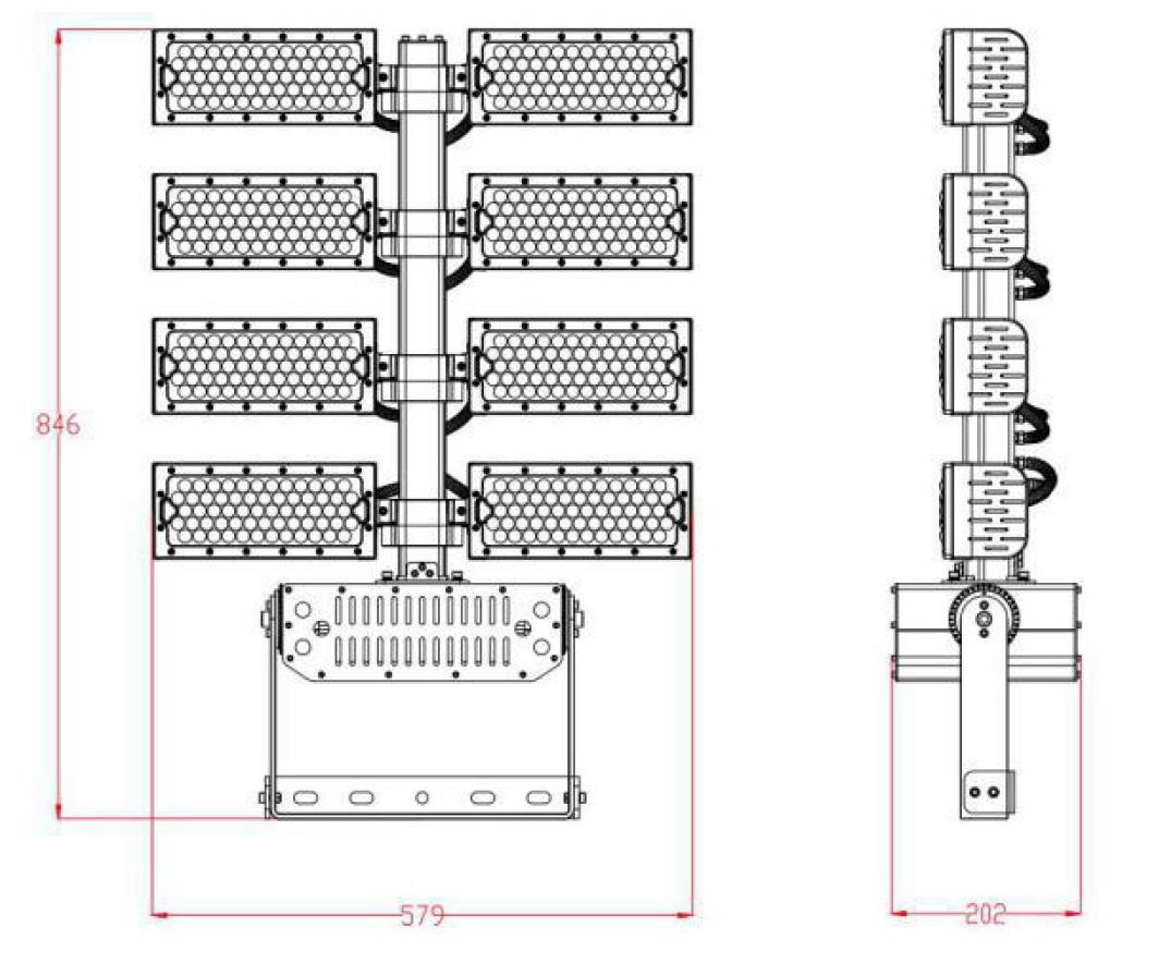 960W Adjustable Flood Light 158400 LM Easy Installation For Petrol Stations