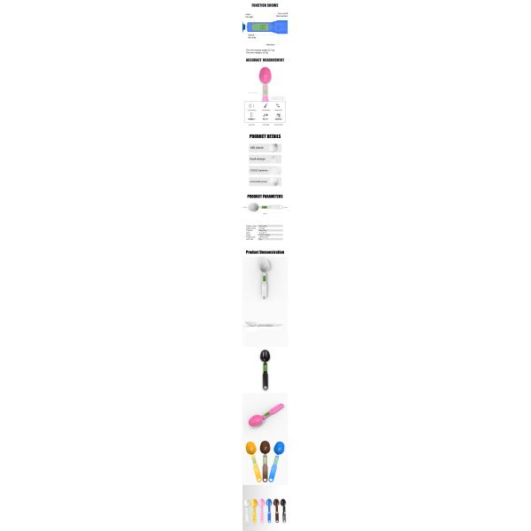 Electronic Spoon Weight Scale for Measuring Small Food Weights Rechargeable Batteries Powered Digital Spoon Scale