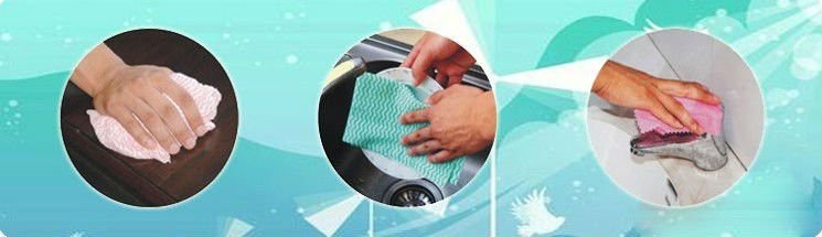 Segment Nonwoven Wipes Biodegradable Non Woven Products in Blue Black Pink