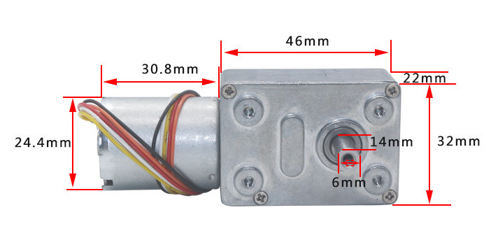 24V 8W PWM Bldc Worm Geared Motor 12mm Shaft With Speed Controller