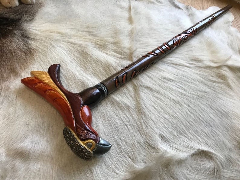 Log black walnut high grade animal umbrella head ladies wooden handle umbrella