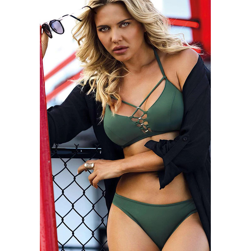 Tiered Layer Tie a Knot Front Top With Low waist Bikini swimsuit high cut